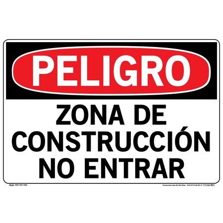Vestil Vinyl Label Sign, 12-1/2" Height, 18-1/2" Width, Vinyl Label, Rectangle, Spanish SI-D-37-D-LB-011-S